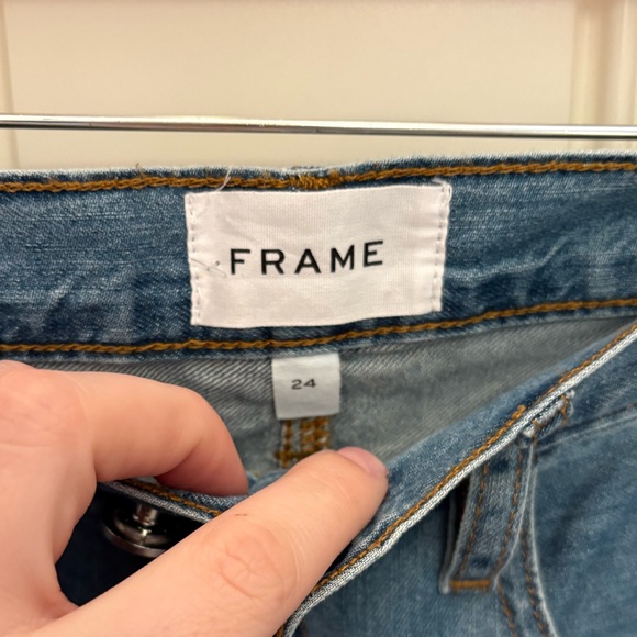 FRAME Le Mid Wide Leg Jeans Size 24 in Happy Indigo - Picture 4 of 9